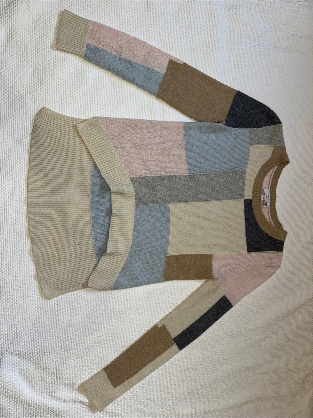Adam Lippes Pastel Colorblock Crewneck Sweater Mohair wool blend size small